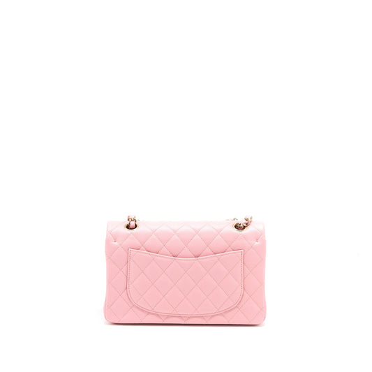 Chanel 22C Small Classic Double Flap Bag Caviar Pink L (Microchip)