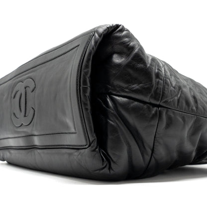 Chanel Puffy Down Down Tote Bag lambskin Black