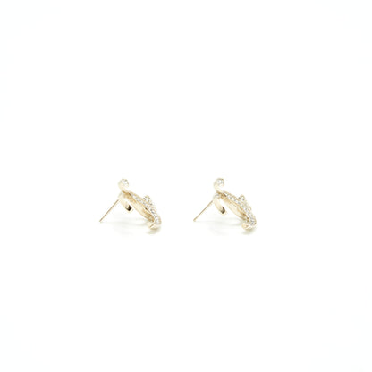 Chanel Classic CC Logo Earrings Large Model Gold Tone