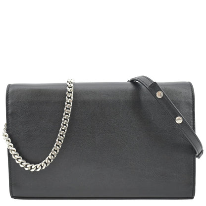 YVES SAINT LAURENT Kate Heart Studded Leather Shoulder Bag Black