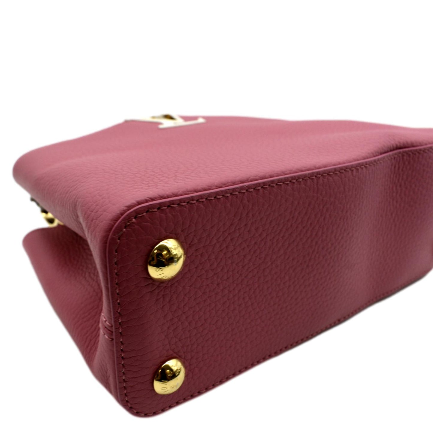 LOUIS VUITTON Capucines BB Leather Satchel Bag Scarlet Red
