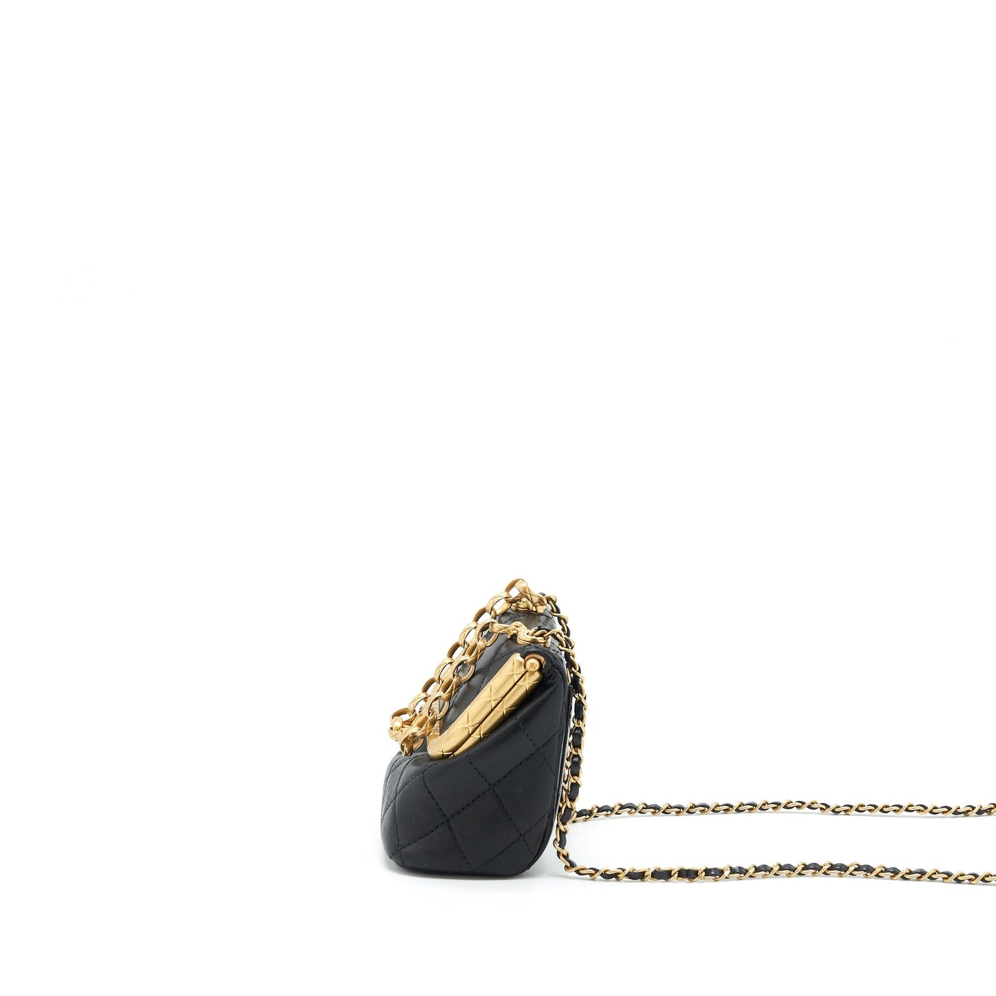 Chanel 20A Kiss-Lock Mini Vanity Flap Bag Calfskin Black