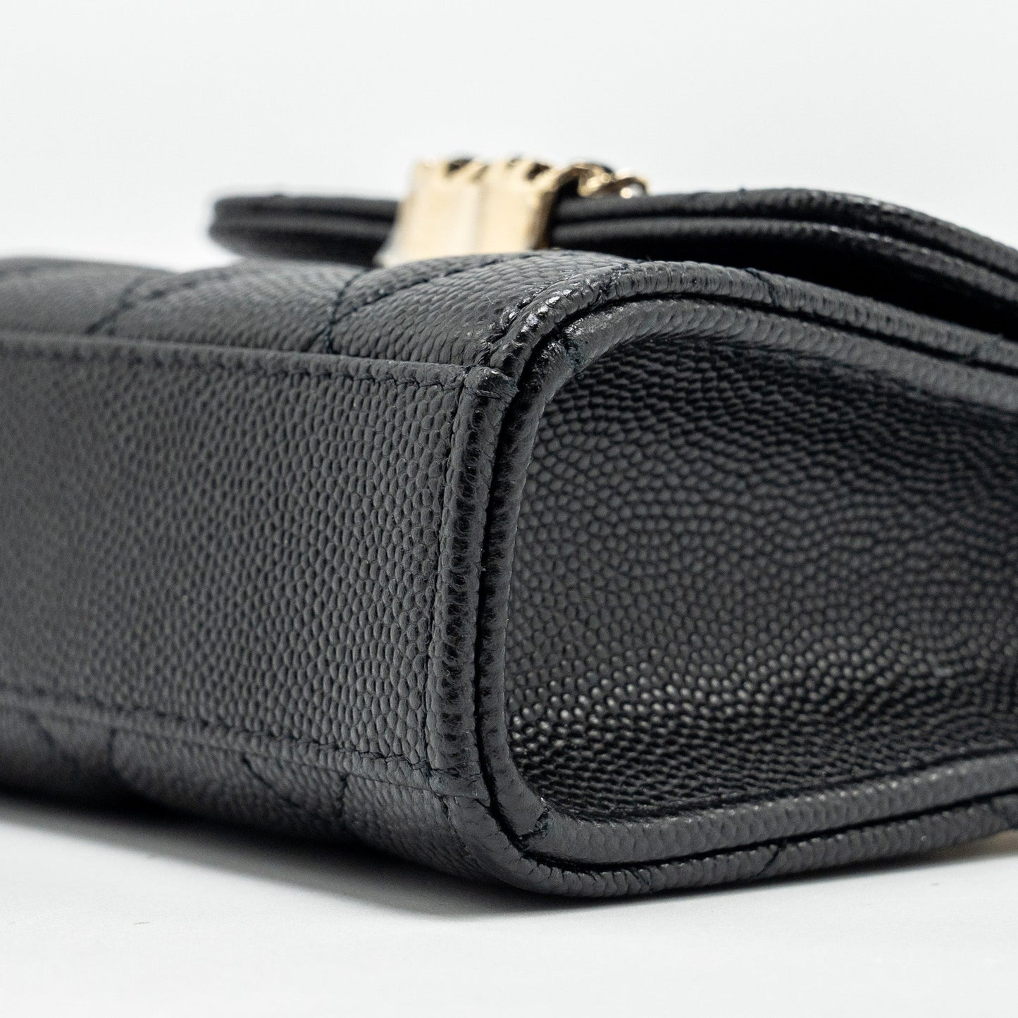 Chanel Mini Top Handle Flap Bag Caviar Black L (Microchip)