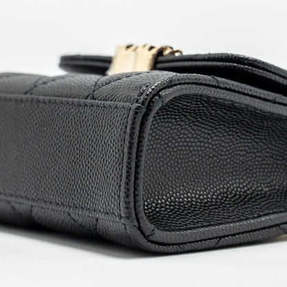 Chanel Mini Top Handle Flap Bag Caviar Black L (Microchip)