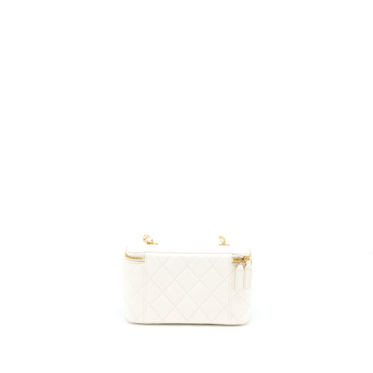 Chanel Coco Letter Long Vanity with Chain Lambskin White