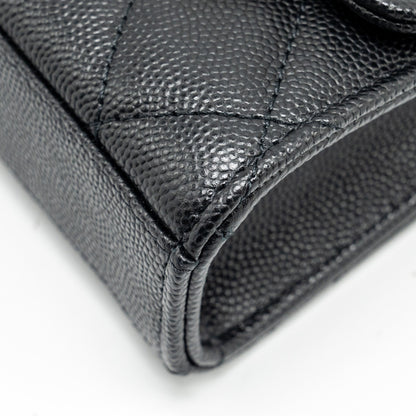 Chanel Mini Top Handle Flap Bag Caviar Black L (Microchip)