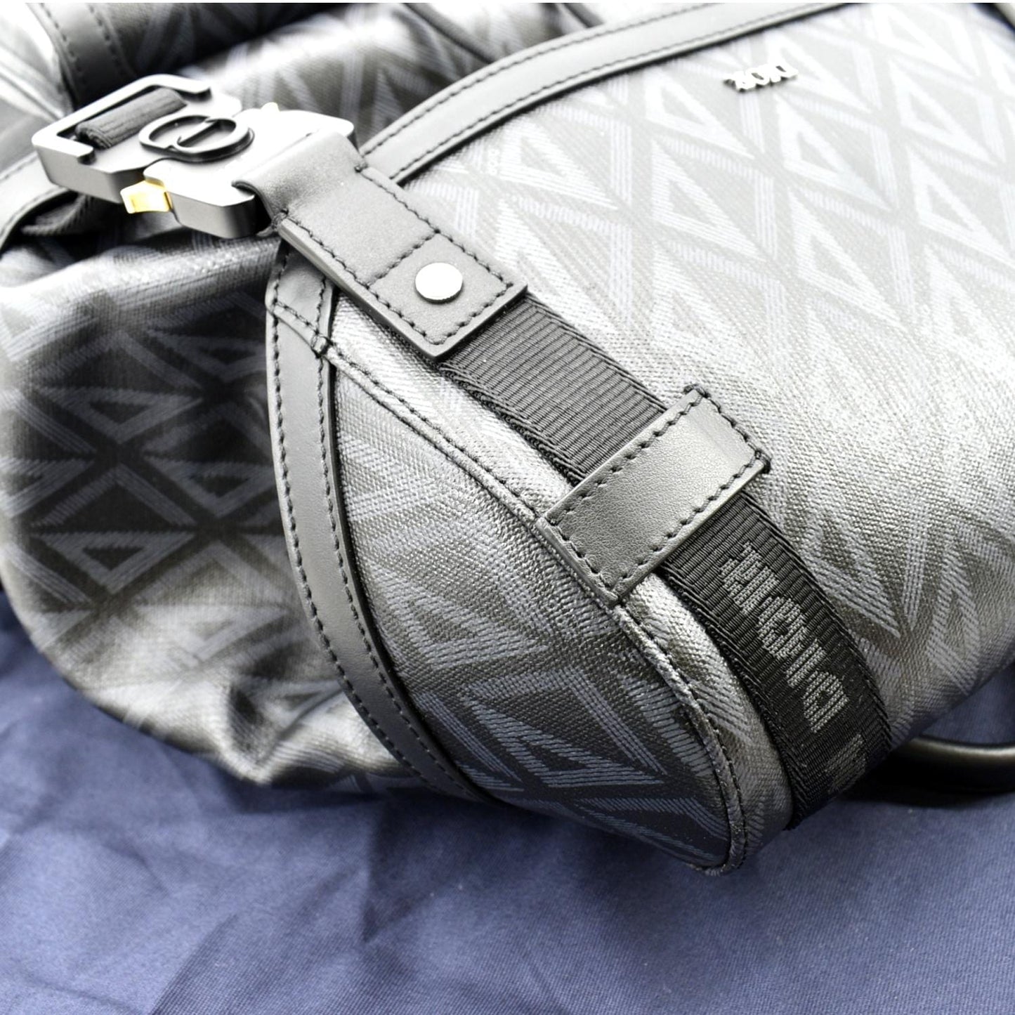 CHRISTIAN DIOR Hit The Road Diamond Canvas Backpack Black