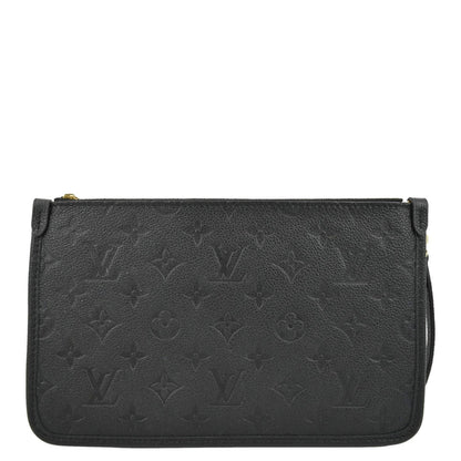 LOUIS VUITTON Neverfull Empreinte Monogram Pochette Wristlet Pouch Black