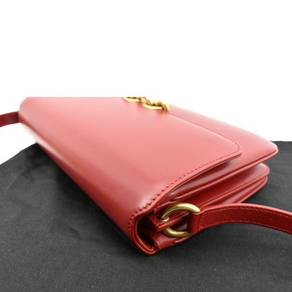 YVES SAINT LAURENT Le Maillon Smooth Leather Shoulder Bag Red