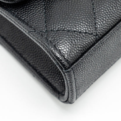 Chanel Mini Top Handle Flap Bag Caviar Black L (Microchip)