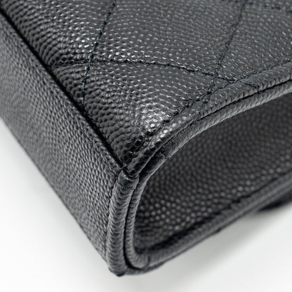 Chanel Mini Top Handle Flap Bag Caviar Black L (Microchip)