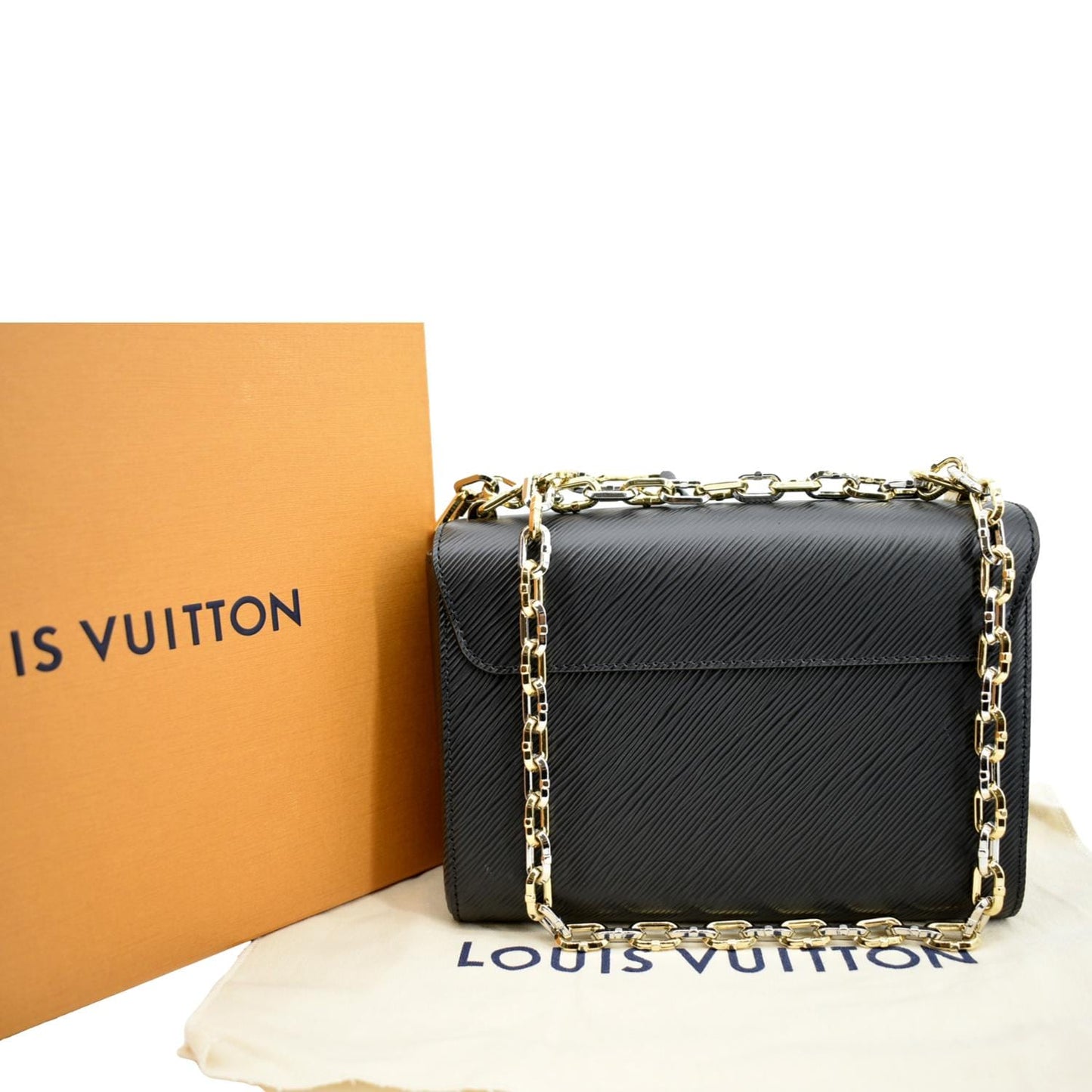 LOUIS VUITTON LV Twist MM Epi Leather Shoulder Bag Black