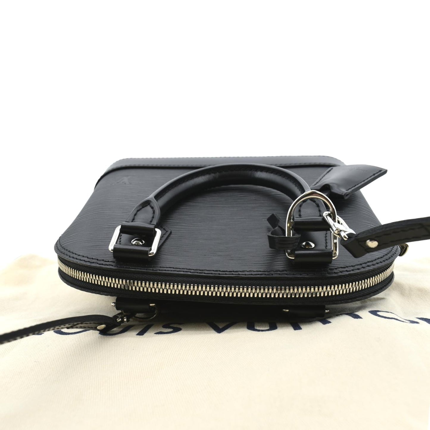 LOUIS VUITTON Alma BB Epi Leather Satchel Crossbody Bag Black
