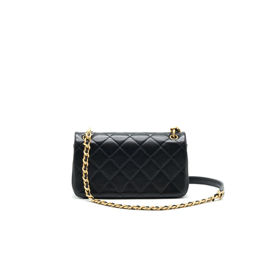 Chanel Shiny Lambskin Flap Bag Black