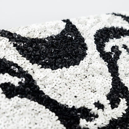 Chanel 21P Limited Edition Flap Bag Sequins/ Satin Black/ White
