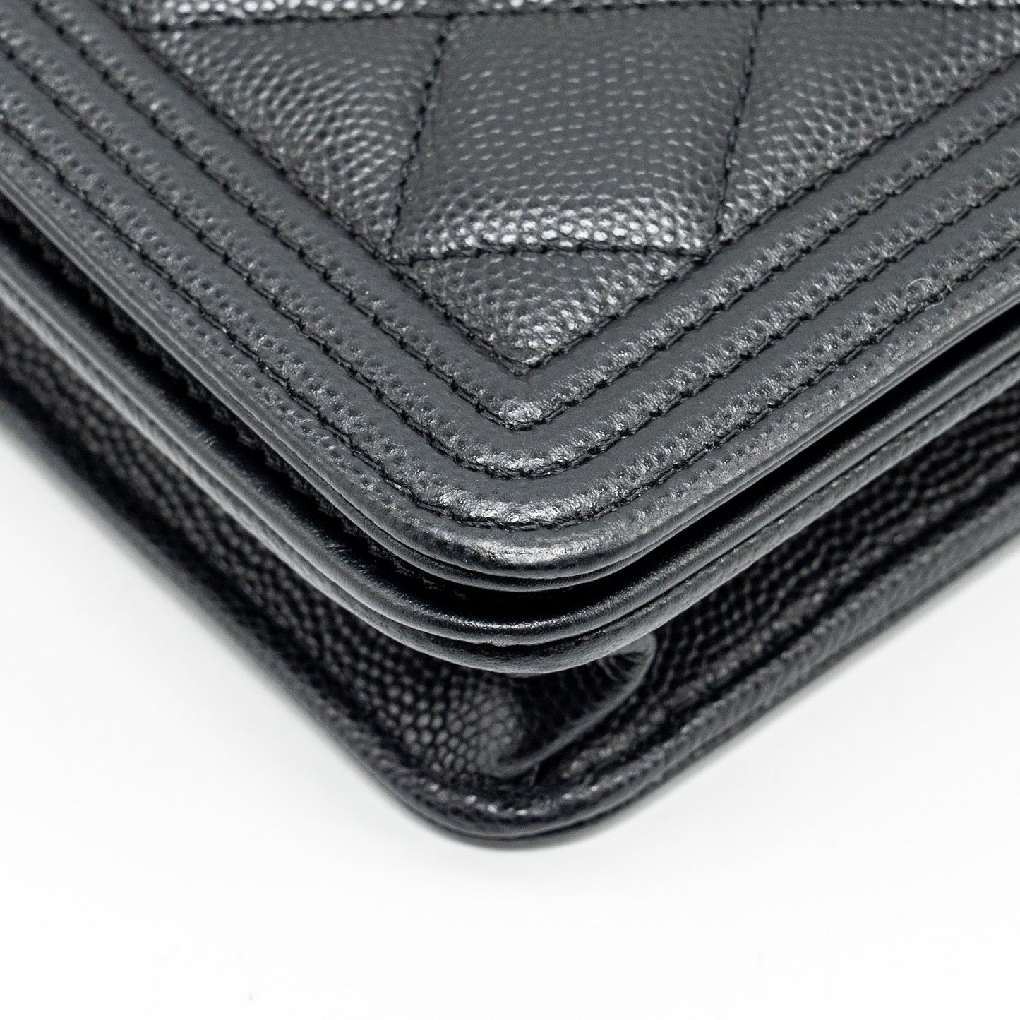 Chanel Boy Wallet On Chain caviar black  (microchip)