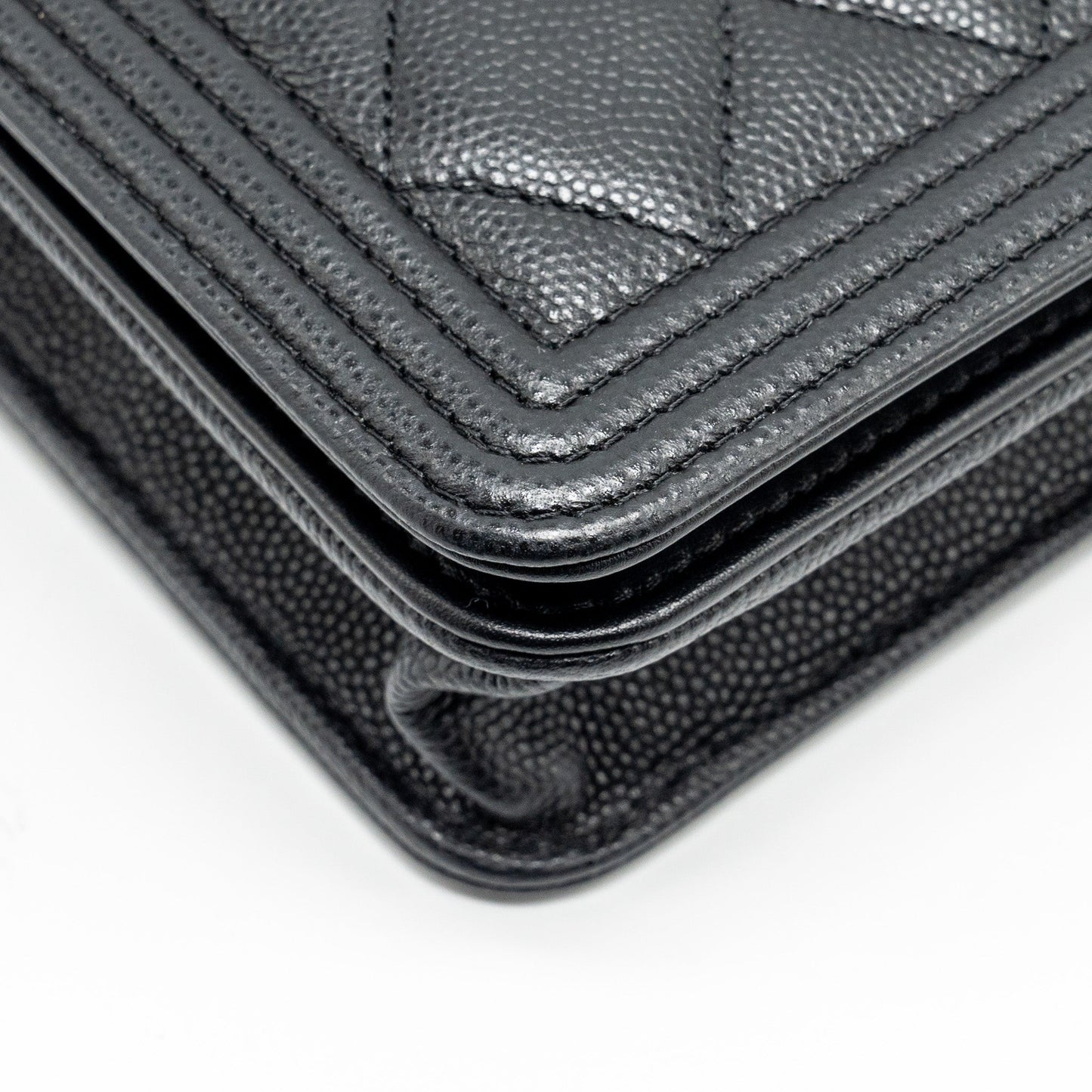 Chanel Boy Wallet On Chain caviar black  (microchip)