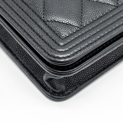 Chanel Boy Wallet On Chain caviar black  (microchip)