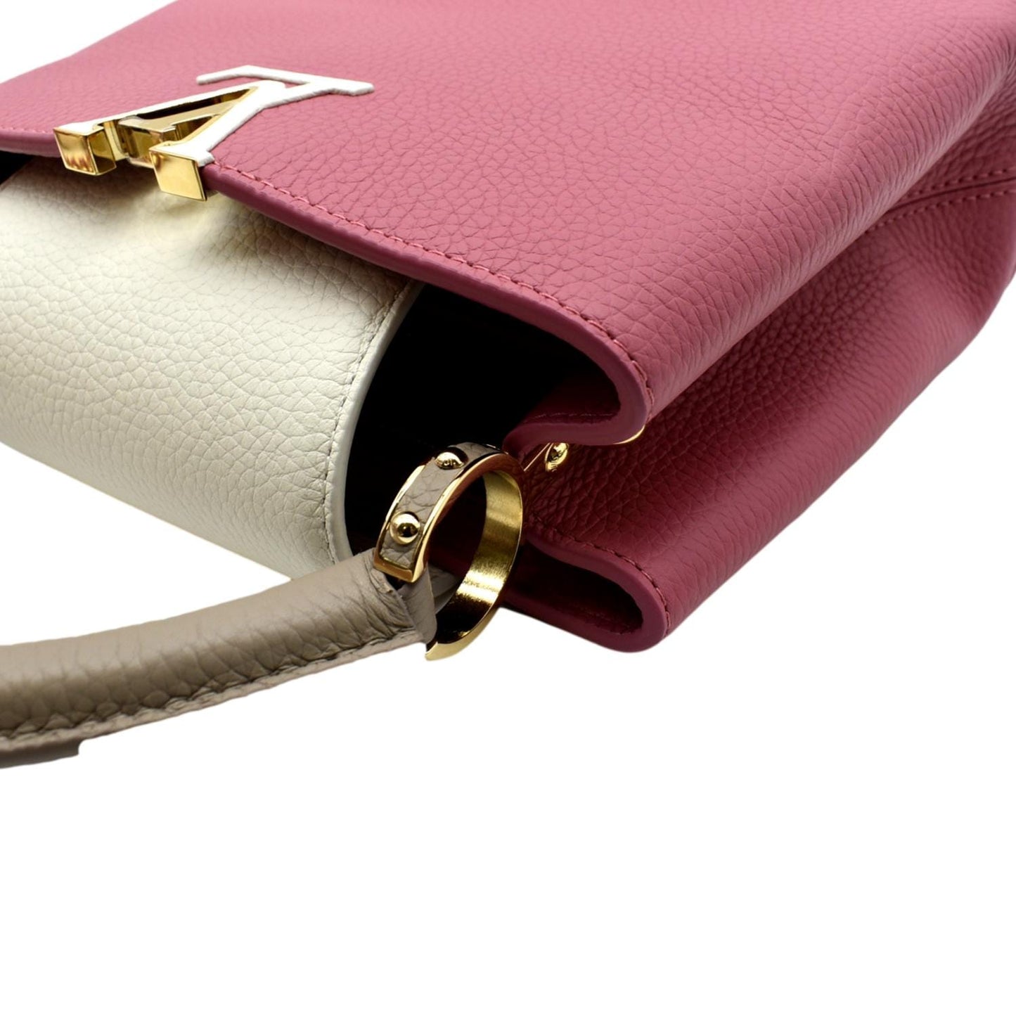 LOUIS VUITTON Capucines BB Leather Satchel Bag Scarlet Red