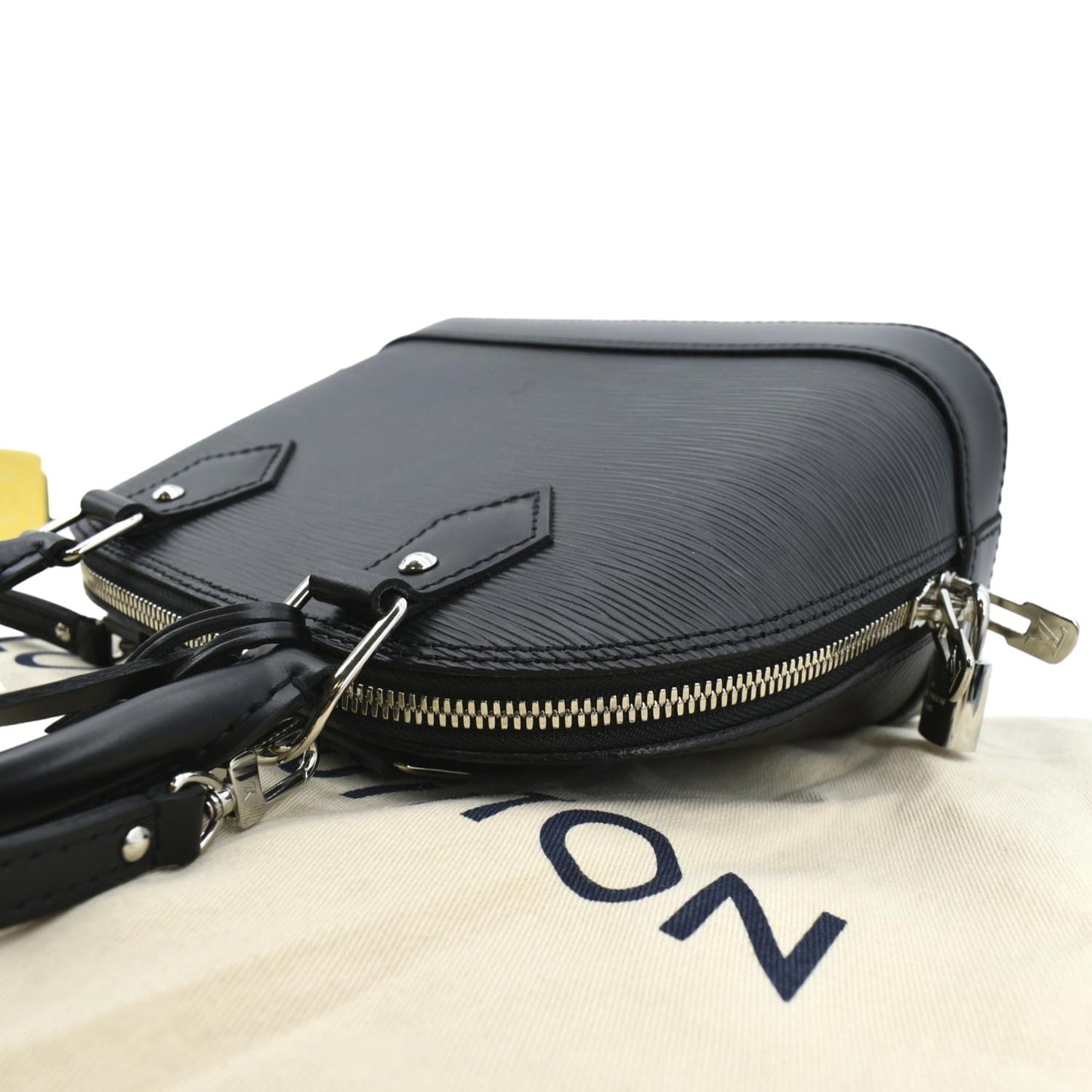 LOUIS VUITTON Alma BB Epi Leather Satchel Crossbody Bag Black
