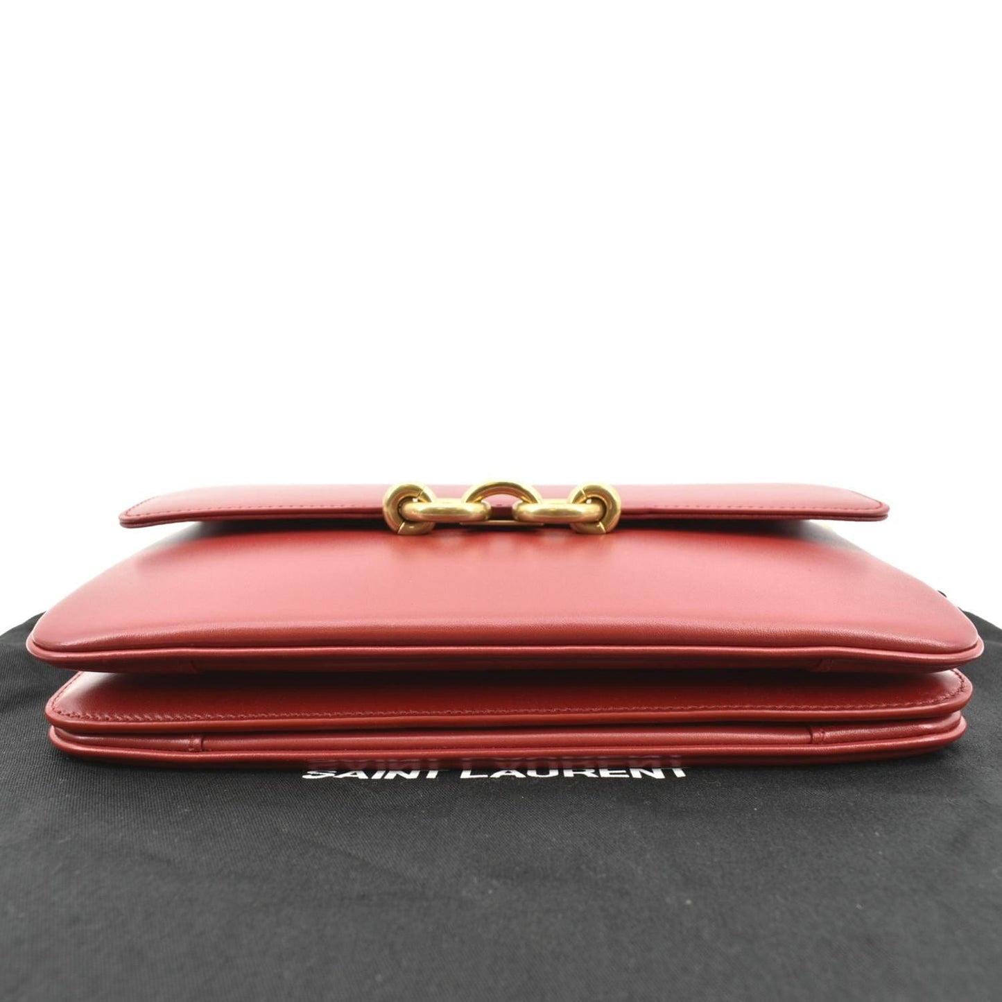 YVES SAINT LAURENT Le Maillon Smooth Leather Shoulder Bag Red