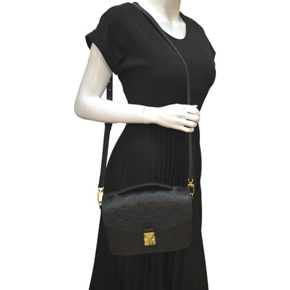 LOUIS VUITTON Metis Pochette Empreinte Leather Crossbody Bag Black