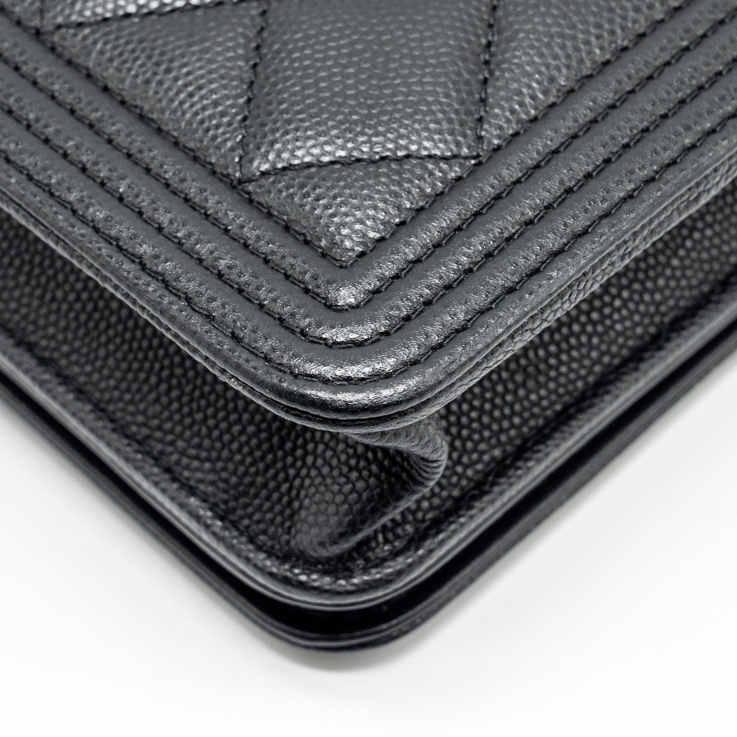 Chanel Boy Wallet On Chain caviar black  (microchip)