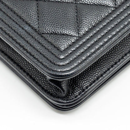 Chanel Boy Wallet On Chain caviar black  (microchip)