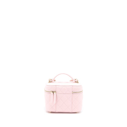 Chanel 22S Top Handle Vanity Bag Caviar Light Pink L (Microchip)