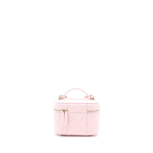 Chanel 22S Top Handle Vanity Bag Caviar Light Pink L (Microchip)