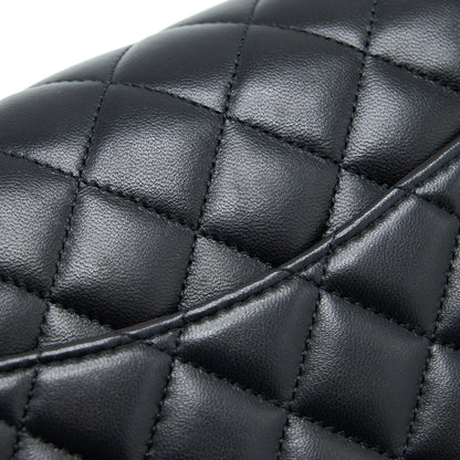 Chanel Small Classic Double Flap Bag Lambskin Black  (Microchip)