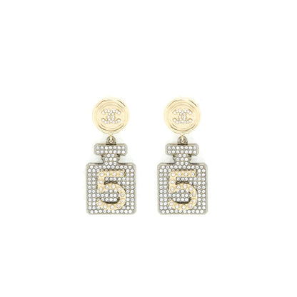Chanel No.5 Perfume Bottle Crystal Drop Earrings L