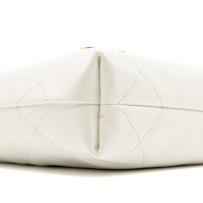 Chanel Mini 22 bag shiny calfskin white  (microchip)
