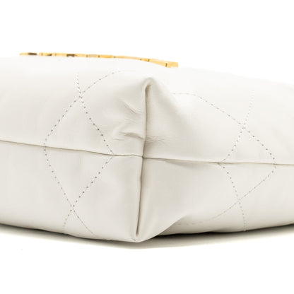 Chanel Mini 22 bag shiny calfskin white  (microchip)