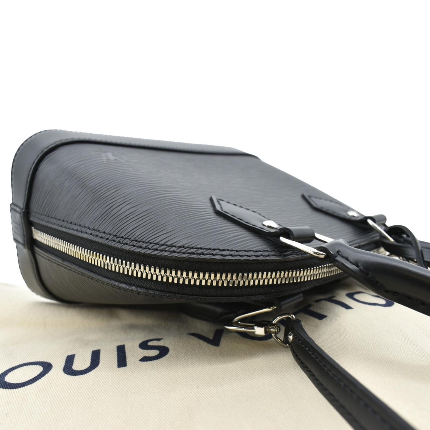 LOUIS VUITTON Alma BB Epi Leather Satchel Crossbody Bag Black
