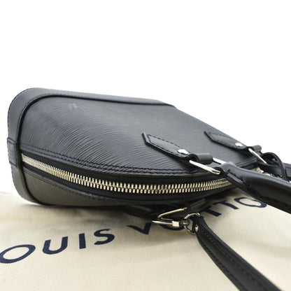 LOUIS VUITTON Alma BB Epi Leather Satchel Crossbody Bag Black