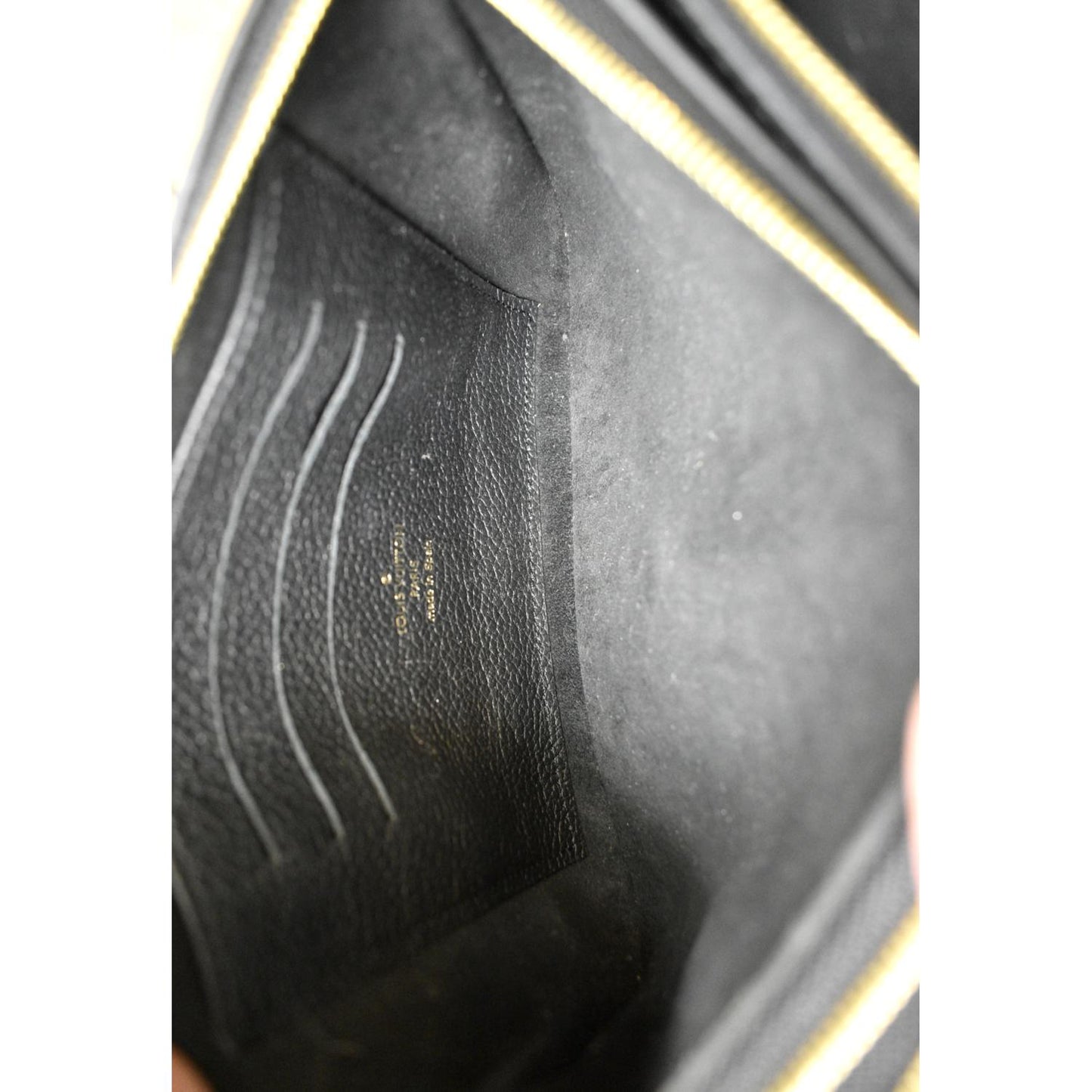 LOUIS VUITTON Double Zip Pochette Monogram Empreinte Crossbody Bag Black