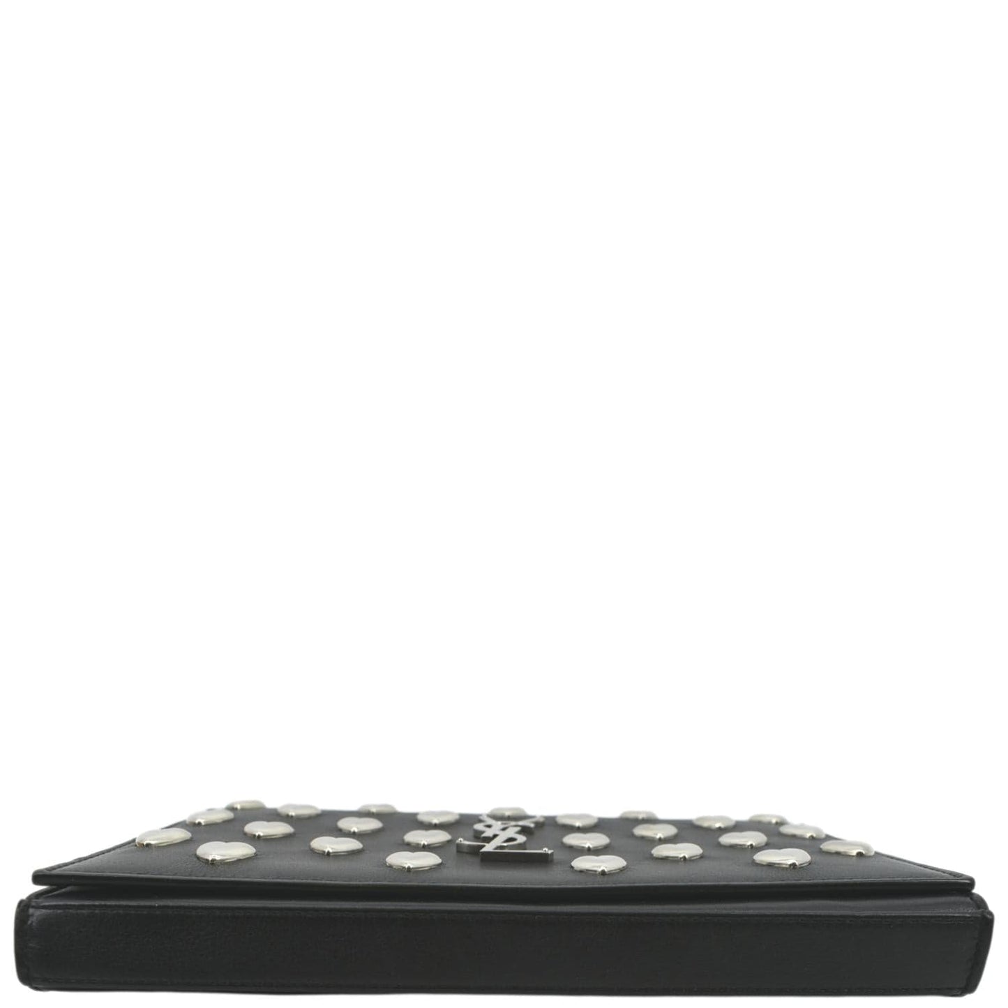 YVES SAINT LAURENT Kate Heart Studded Leather Shoulder Bag Black