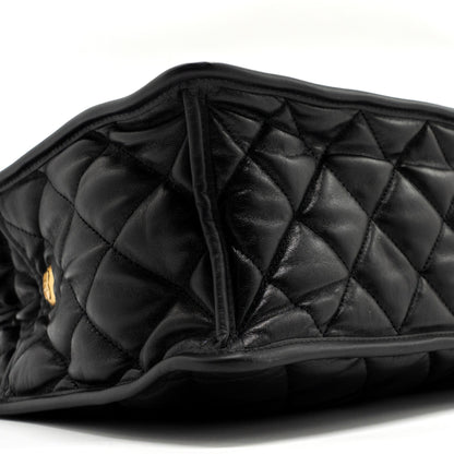 Chanel large tote bag Lambskin black brushed