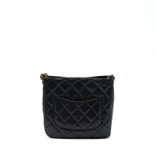 Chanel 22A Twist Your Buttons Hobo Shoulder Bag Caviar Black