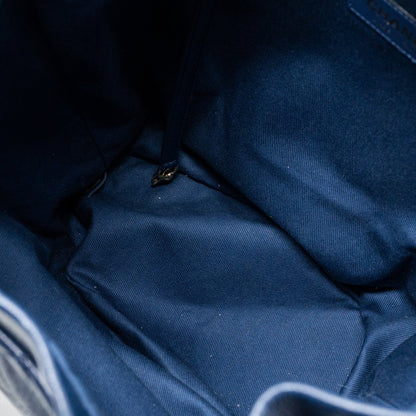 Chanel Drawstring Backpack Lambskin / Grained Calfskin Dark Blue L