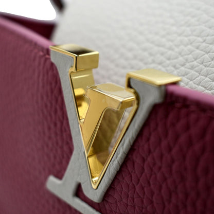 LOUIS VUITTON Capucines BB Leather Satchel Bag Scarlet Red