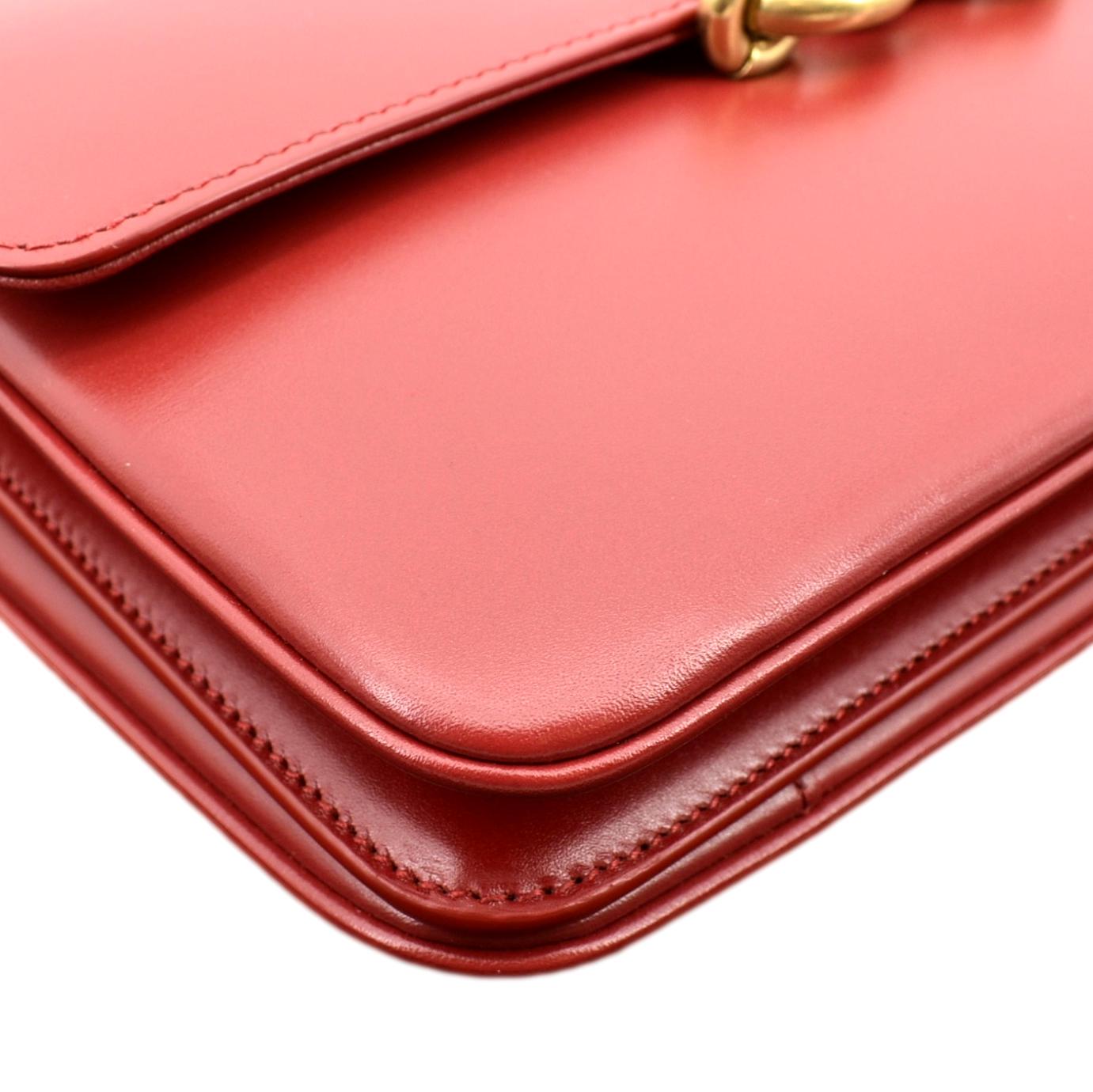 YVES SAINT LAURENT Le Maillon Smooth Leather Shoulder Bag Red