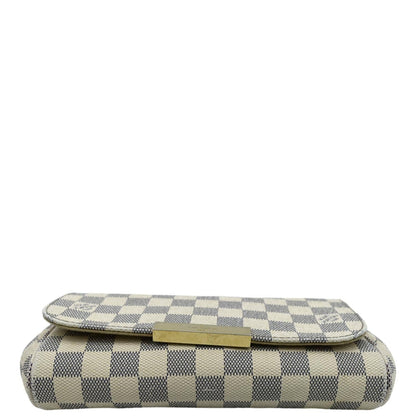 LOUIS VUITTON Favorite MM Damier Azur Crossbody Bag White