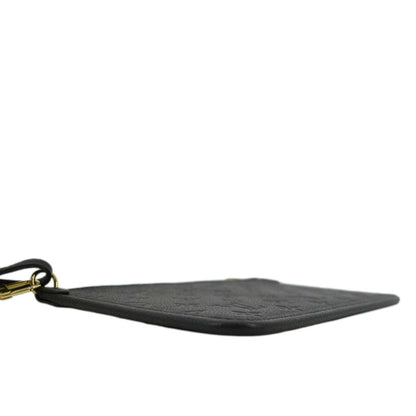 LOUIS VUITTON Neverfull Empreinte Monogram Pochette Wristlet Pouch Black