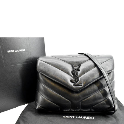 YVES SAINT LAURENT Loulou Toy Matelasse Leather Crossbody Bag Black