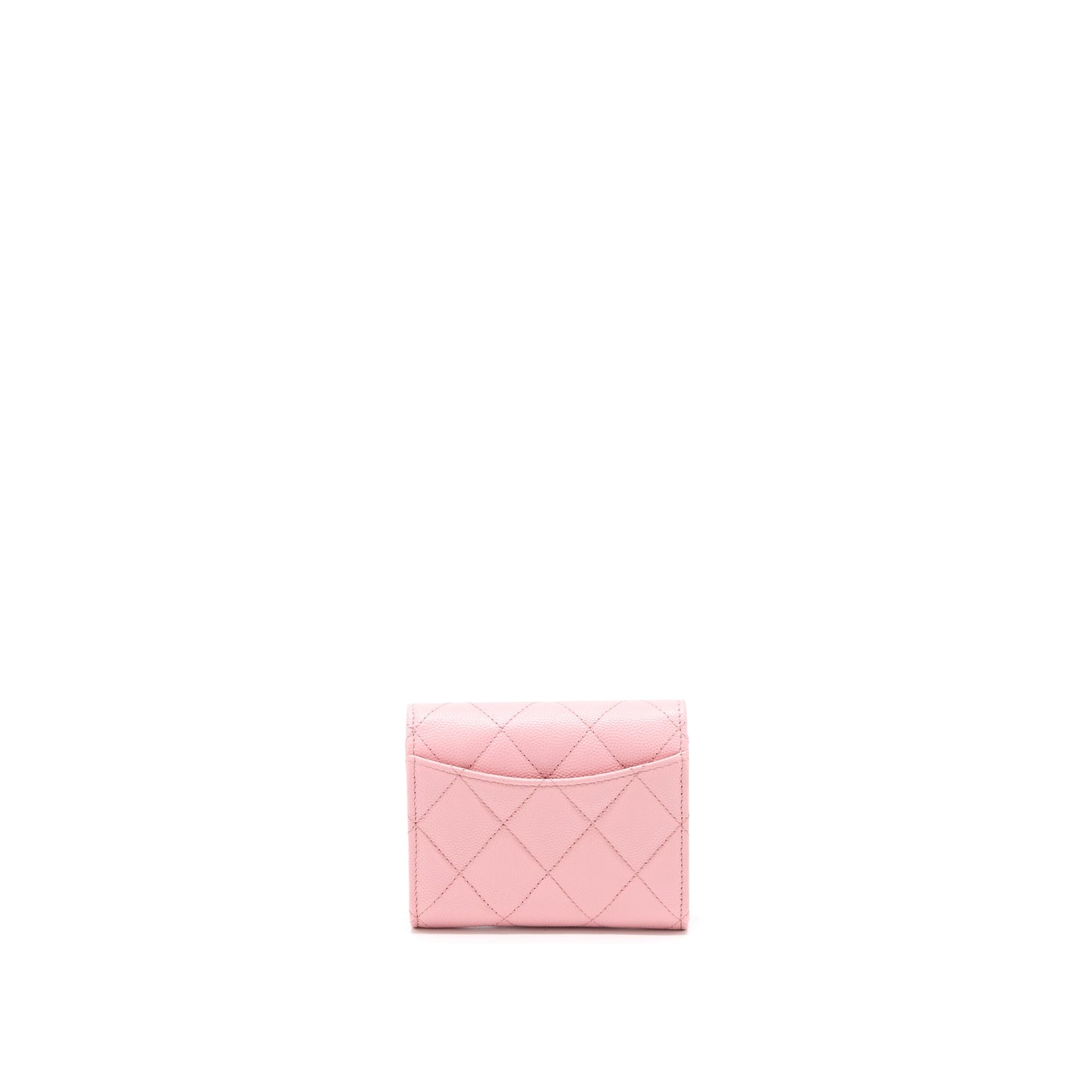 Chanel 22C Flap Card Holder with Chain Caviar Pink L
