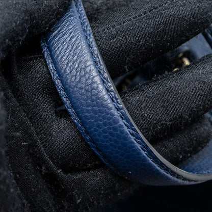 Chanel Drawstring Backpack Lambskin / Grained Calfskin Dark Blue L