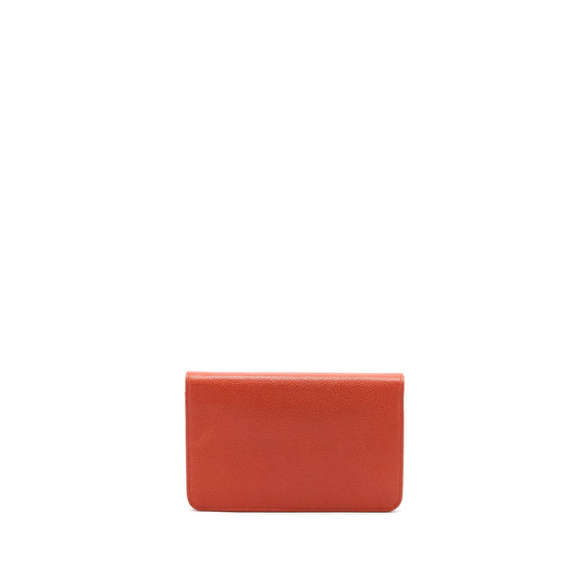 Chanel Wallet On Chain Caviar Orange Red