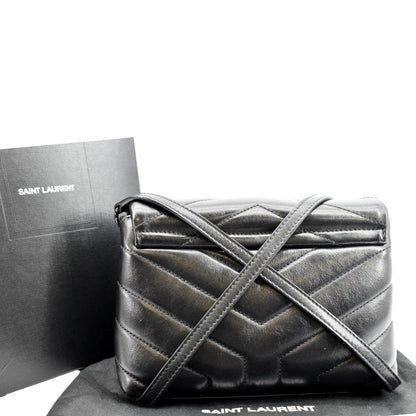 YVES SAINT LAURENT Loulou Toy Matelasse Leather Crossbody Bag Black